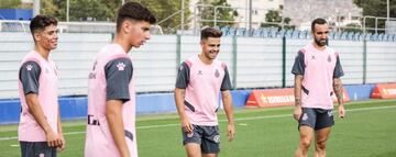 Melamed, Gori, Melendo y Darder, en un entrenamiento.