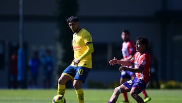 Diego Valdes of America during the 4th round match between America and Atletico San Luis as part of the U-23 Basics Forces Liga BBVA MX, Torneo Clausura 2025 at Club America, on January 28, 2025 in Mexico City, Mexico.