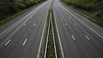 European Best Pictures Of The Day - April 12 - PRESTON,  - APRIL 12:  Mid-afternoon the M6 motorway is deserted as people heed the official advice and stay home on Easter Sunday, traditionally a busy weekend for day trippers and holiday makers on April 12