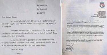La brillante carta de Klopp a un ni?o de 10 a?os que se desvive por el United