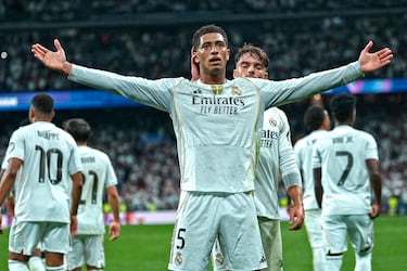 1-0. Jude Bellingam celebra el primer tanto.