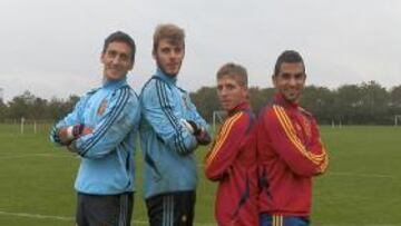 <b>A POR OTRA. </b>Mariño, De Gea, Muniain y Montoya, campeones de Europa en 2011, siguen en el equipo.