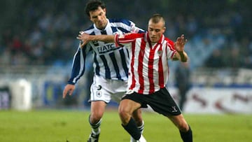 Fran Yeste durante un derbi entre el Athletic y la Real Sociedad.