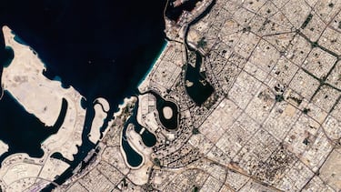 Esta imagen proporcionada por Planet Labs PBC muestra a Dubái antes del ataque.