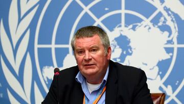FILE PHOTO: Mike Ryan, Executive Director of the World Health Organisation (WHO) attends a news conference on the Ebola outbreak in the Democratic Republic of Congo at the United Nations in Geneva, Switzerland May 3, 2019. REUTERS/Denis Balibouse/File Photo