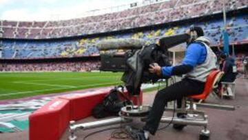 Una cámara en el Camp Nou.