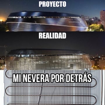 Los memes de la Champions no tienen piedad con las obras del Bernabéu ni con el Atleti 