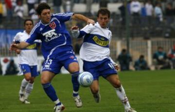 José Rojas ha jugado 23 Clásicos Universitarios, todos por Universidad de Chile, desde 2003.