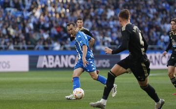 Rubén Díez en el partido ante el Celta B.