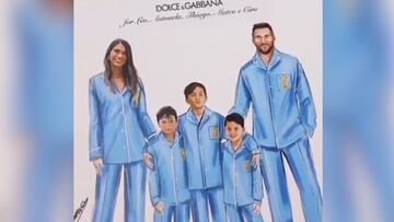 La exclusiva pijama de los Messi con detalles de la copa del mundo y las tres estrellas