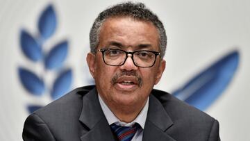 FILE PHOTO: World Health Organization (WHO) Director-General Tedros Adhanom Ghebreyesus attends a news conference organized by Geneva Association of United Nations Correspondents (ACANU) amid the COVID-19 outbreak, caused by the novel coronavirus, at the WHO headquarters in Geneva Switzerland July 3, 2020. Fabrice Coffrini/Pool via REUTERS/File Photo
