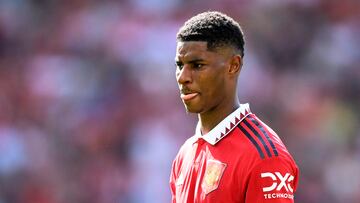 Marcus Rashford durante el partido de Premier League entre el Manchester United y el Brighton.