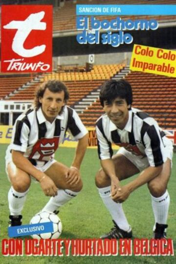 Condorito Ugarte (izquierda) tuvo una extensa carrera en Chile y sus principales logros fueron con Unión Española, al ganar el título del '77 y Cobreloa, campeón el '85. También jugó afuera en Bélgica y Grecia y pasó por la Selección... pero nunca tuvo su chance en un grande.