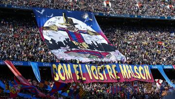 FC Barcelona fans during the match between FC Barcelona against RCD Espanyol, for the round 29 of the Liga Santander, played at Camp Nou Stadium on 30th March 2019 in Barcelona, Spain.