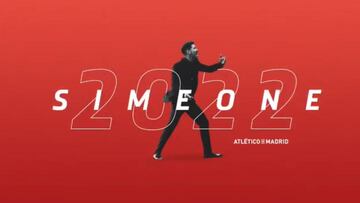 Anuncio del Atl&eacute;tico de Madrid de la renovaci&oacute;n de Simeone hasta 2022.