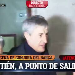 Setién se llevó a la plantilla del Barcelona de cena
