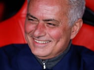 Benfica's Portuguese coach Jose Mourinho smiles ahead of the UEFA Champions League league phase day 8 football match between SL Benfica and Real Madrid CF at Estadio da Luz in Lisbon on January 28, 2026. (Photo by FILIPE AMORIM / AFP)