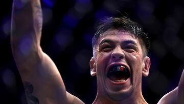 Mixed Martial Arts - UFC 283 - Glover Teixeira v Jamahal Hill - Jeunesse Arena, Rio de Janeiro, Brazil - January 22, 2023 Brandon Moreno celebrates after winning his fight against Deiveson Figueiredo REUTERS/Ricardo Moraes