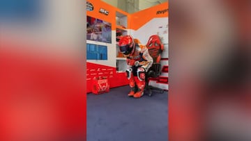 El estado de Márquez para subirse a la moto tras la grave caída de ayer...