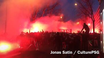 PSG ultras give a pyro show before Real Madrid match