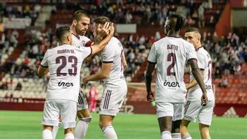 Jugadores del Albacete durante un partido.