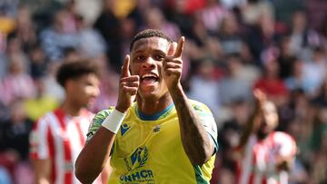 Soccer Football - Premier League - Brentford v Nottingham Forest - Brentford Community Stadium, London, Britain - April 29, 2023 Nottingham Forest's Danilo celebrates scoring their first goal REUTERS/David Klein EDITORIAL USE ONLY. No use with unauthorized audio, video, data, fixture lists, club/league logos or 'live' services. Online in-match use limited to 75 images, no video emulation. No use in betting, games or single club /league/player publications. Please contact your account representative for further details.