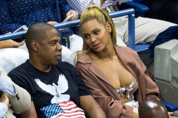 Beyoncé, en el partido de Serena con su esposo Jay Z.