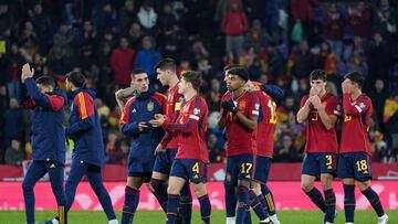 Los jugadores de la Selección tras el partido disputado ante Georgia.