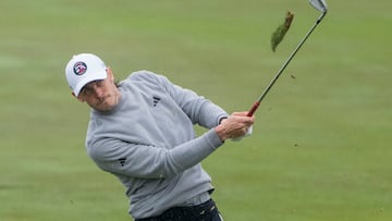 February 3, 2023; Pebble Beach, California, USA; Gareth Bale hits his fairway shot on the 12th hole during the second round of the AT&T Pebble Beach Pro-Am golf tournament at Monterey Peninsula Country Club - Shore Course. Mandatory Credit: Kyle Terada-USA TODAY Sports