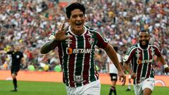 Germán Cano en un partido de Fluminense en el Brasileirao.