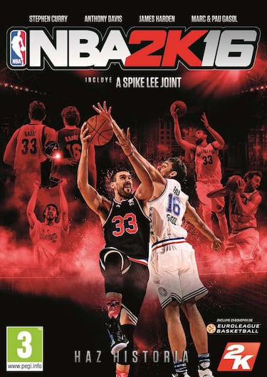 Pau y Marc Gasol en la portada española de NBA 2K16