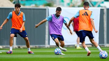 Baena, en un entrenamiento de la Selección.