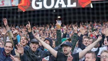 Feyenoord fans celebrate the goal of forward Alireza Jahanbakhsh 1-0 during the UEFA Europa League match between Feyenoord and Sturm Graz at De Kuip on September 15, 2022 in Rotterdam, Netherlands. (Photo by ProShots/Icon Sport via Getty Images)