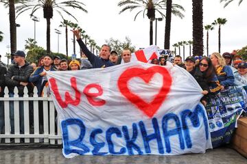 La afición recibió al ídolo inglés en el Dignity Health Sports Park, casa de LA Galaxy