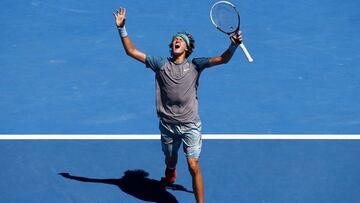 Alexander Zverev celebra su victoria ante Stefan Kozlov en la final júnior del Abierto de Australia de 2014.