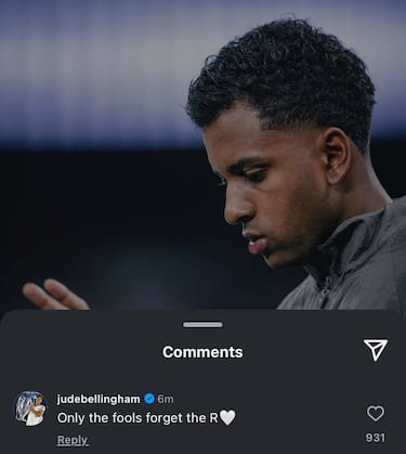 Bellingham’s message to Rodrygo: “Only the fools forget the R”