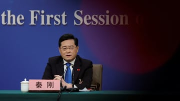 Chinese Foreign Minister Qin Gang attends a news conference on the sidelines of the National People's Congress (NPC) in Beijing, China March 7, 2023. REUTERS/Thomas Peter