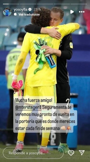 Guillermo Ochoa envía conmovedor mensaje de apoyo a Ter Stegen tras grave lesión