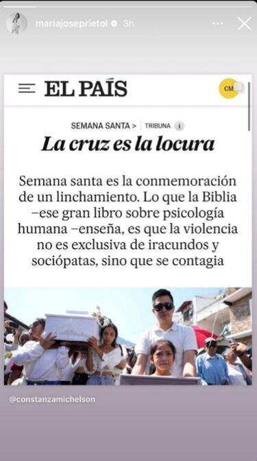 “Linchamiento”: la reflexión que compartió María José Prieto en medio de la denuncia contra Cristian Campos