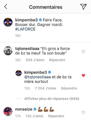 Kimpembe la l¨ªa e insulta a un aficionado por Instagram