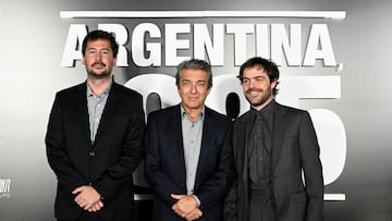 El director Santiago Mitre y los actores Ricardo Darín y Peter Lanzani. REUTERS/Magali Druscovich