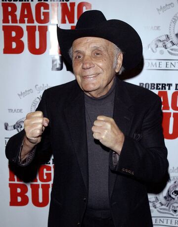 Jake LaMotta, 'Toro Salvaje', naci車 en Nueva York en 1921. Pele車 en 106 combates de los que gan車 83 (30 por KO). Su gran rival fue Sugar Ray Robinson, al que gan車 la segunda vez que se enfrentaron siendo el primer boxeador que consegu赤a vencerle.
El 16 de junio de 1949 consigui車 por KO el t赤?tulo mundial de los pesos medios ante Marcel Cerdan. En la tercera defensa del t赤tulo, el 14 de febrero de 1951, perdi車 ante Sugar Ray Robinson en una pelea que se bautiz車 como 'La matanza de San Valent赤n' debido a su crudeza. El 14 de abril de 1954 se subi車 al ring por 迆ltima vez.
Despu谷s de su retirada compr車 un club nocturno. Tras perderlo por diversos problemas legales inici車 una carrera como comediante.
La pel赤cula basada en su vida, Toro Salvaje, tuvo 8 nominaciones a los ?scar y se llev車 2 estatuillas (mejor montaje y mejor actor para Robert DeNiro).