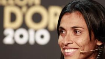 Marta, ganadora del Balón de Oro femenino de 2010