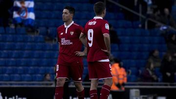 Dos de los jugadores cedidos en el Sevilla, Samir Nasri y Luciano Vietto.