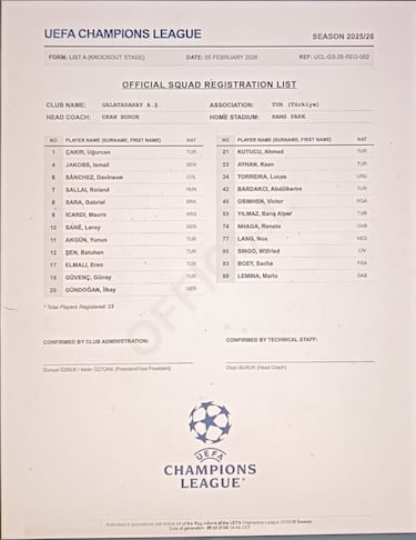 Yaser Asprilla, fuera de la lista de Galatasaray para playoffs de Champions