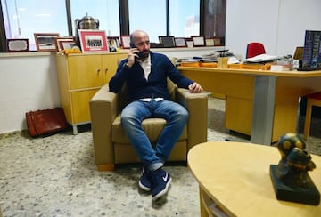 Monchi in his office at Sevilla's Estadio Ramón Sánchez Pizjuán.