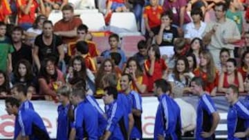 <b>VISITANTES. </b>Los jugadores de Liechtenstein también se entrenaron en Las Gaunas.