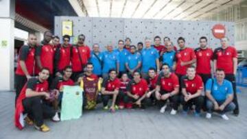 Valero Rivera y la selecci&oacute;n de Catar han estado visitando a la plantilla del FC Barcelona en Sant Joan Desp&iacute;.