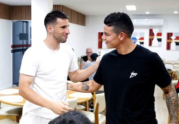 James Rodríguez, volante colombiano, en su primer entrenamiento con Sao Paulo.