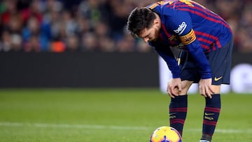 Messi, antes de tirar un penalti.